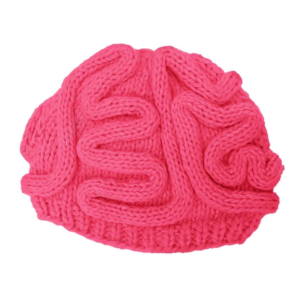 3418 Knitted Crochet Brain Beanie Hat Funny Brain Print Knitted Hat Unique